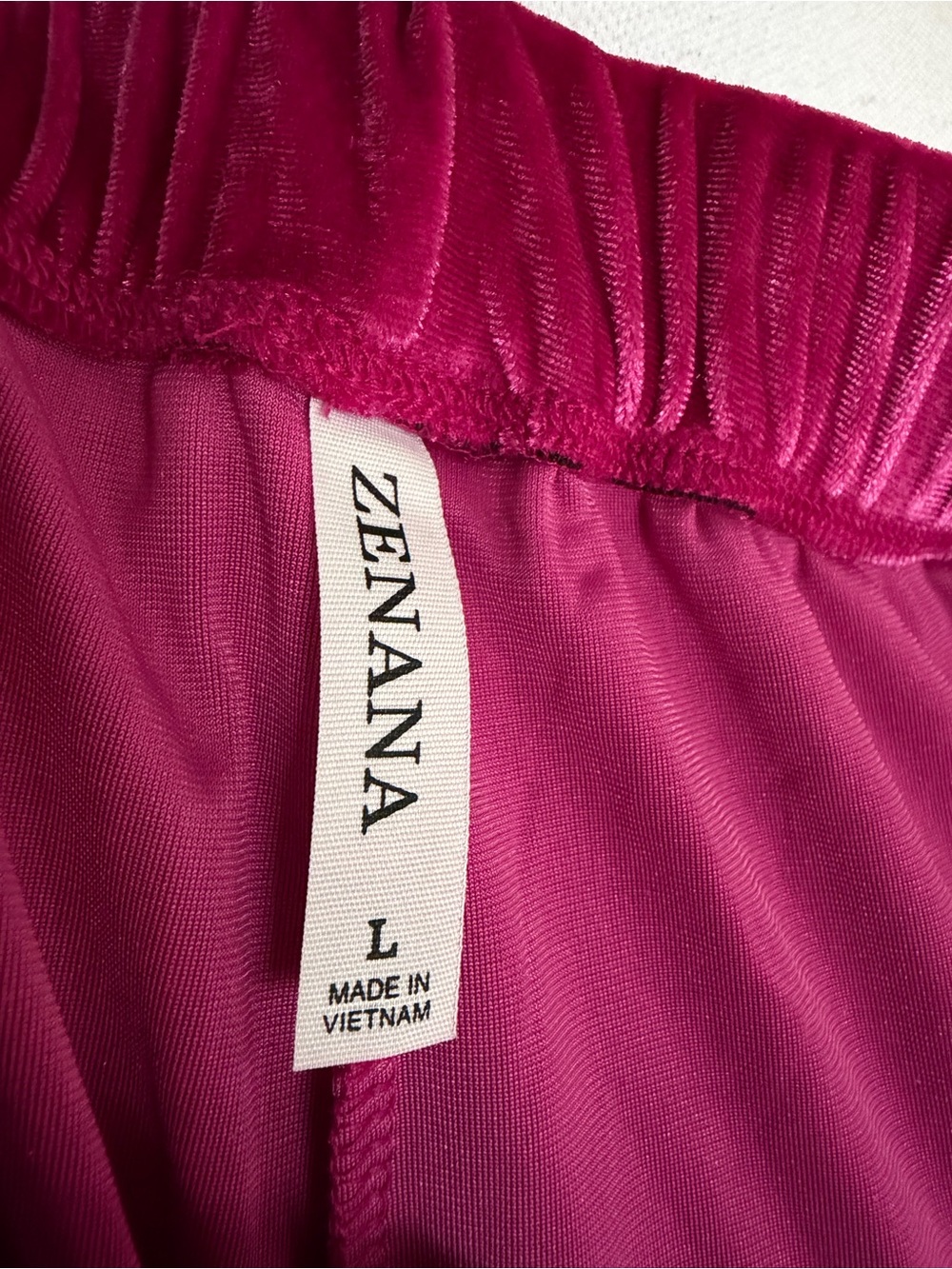 NEW Zenana Outfitters - Women's Fuchsia Velvet Wide Leg bottoms - Picture 5 of 12